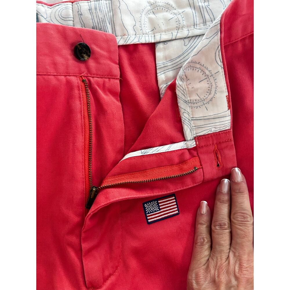 Castaway Nantucket Island Flag Embroidered Shorts Men’s 46 Red Pink Cotton USA - Picture 5 of 10